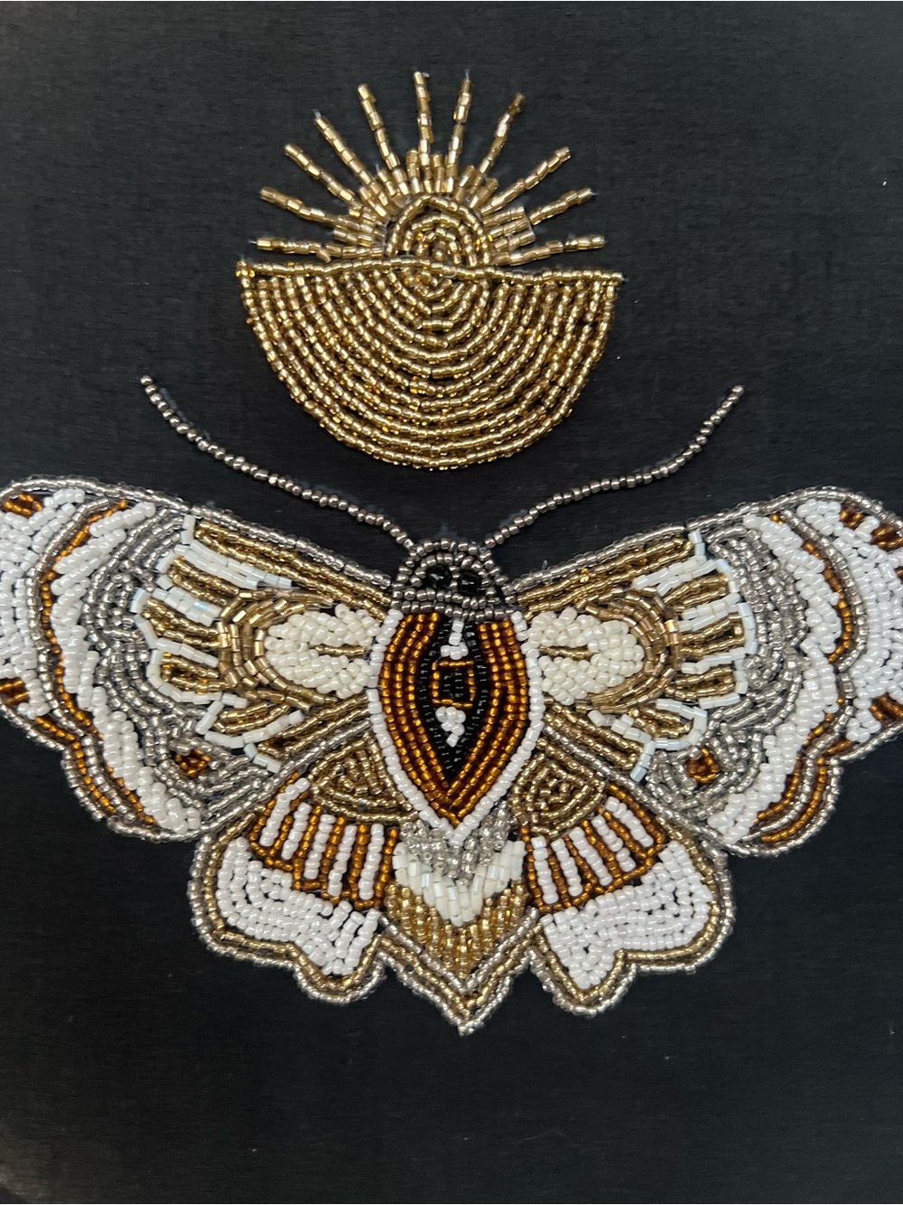 Sun Moon Moth Beaded Wall Decor - Picture 2 of 3